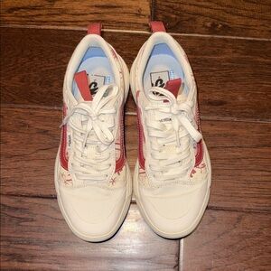 Vans Beige and Rust/Orange Sneakers